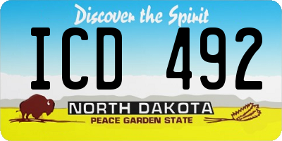 ND license plate ICD492