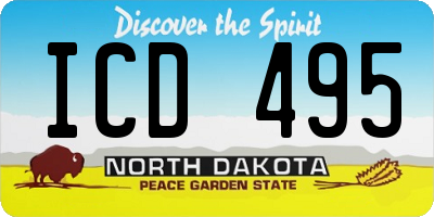 ND license plate ICD495