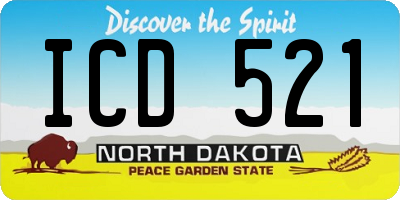 ND license plate ICD521