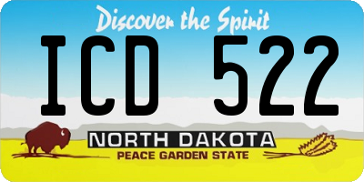 ND license plate ICD522