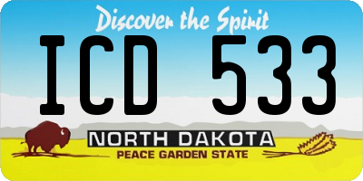 ND license plate ICD533