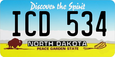 ND license plate ICD534