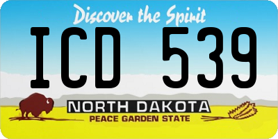 ND license plate ICD539