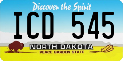 ND license plate ICD545