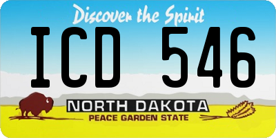 ND license plate ICD546