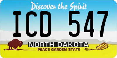 ND license plate ICD547