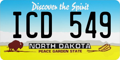 ND license plate ICD549