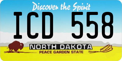 ND license plate ICD558