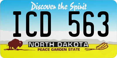 ND license plate ICD563