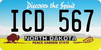 ND license plate ICD567