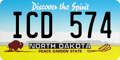 ND license plate ICD574