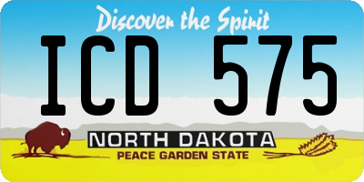 ND license plate ICD575