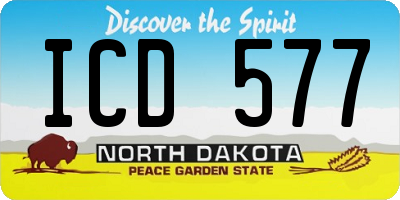 ND license plate ICD577
