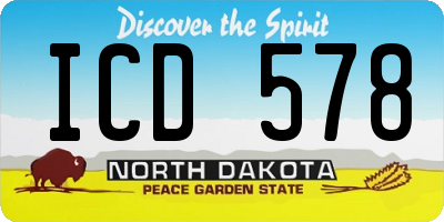 ND license plate ICD578