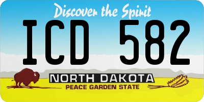 ND license plate ICD582