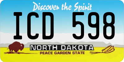 ND license plate ICD598