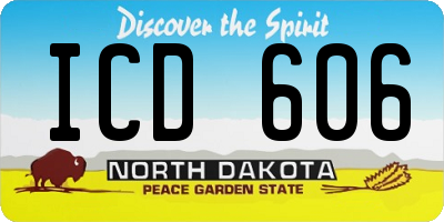 ND license plate ICD606