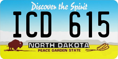 ND license plate ICD615