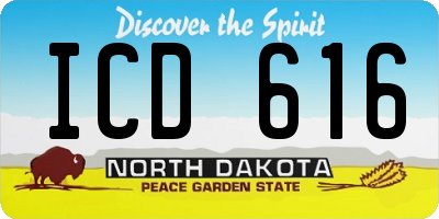 ND license plate ICD616