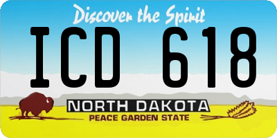ND license plate ICD618