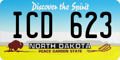 ND license plate ICD623