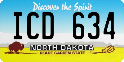 ND license plate ICD634