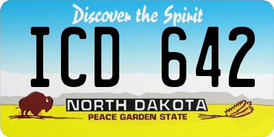 ND license plate ICD642