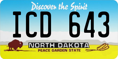 ND license plate ICD643