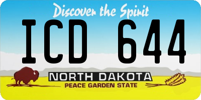 ND license plate ICD644