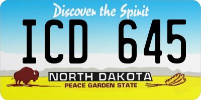 ND license plate ICD645
