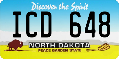 ND license plate ICD648