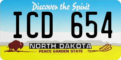 ND license plate ICD654