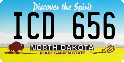 ND license plate ICD656
