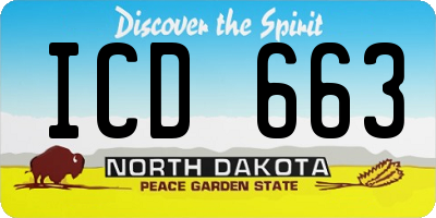 ND license plate ICD663
