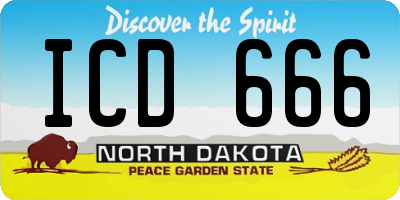 ND license plate ICD666