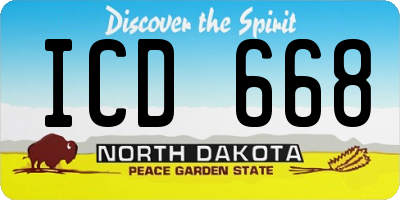 ND license plate ICD668