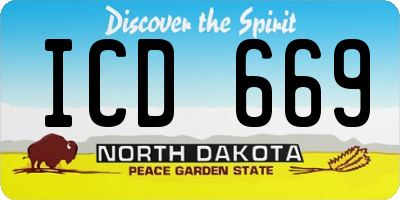 ND license plate ICD669