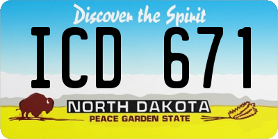 ND license plate ICD671