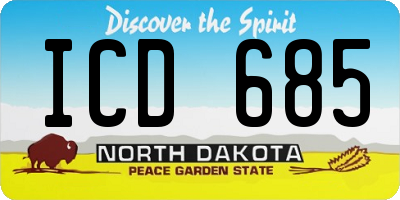 ND license plate ICD685