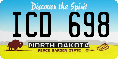 ND license plate ICD698