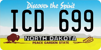 ND license plate ICD699