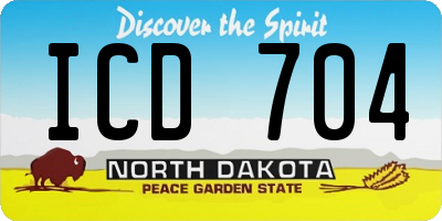 ND license plate ICD704