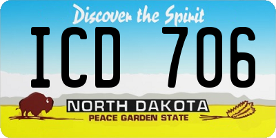 ND license plate ICD706