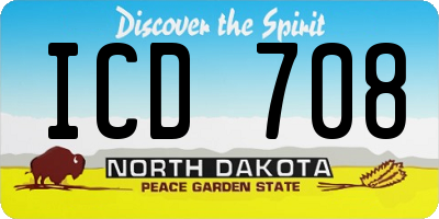 ND license plate ICD708