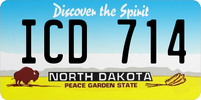 ND license plate ICD714
