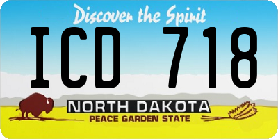 ND license plate ICD718