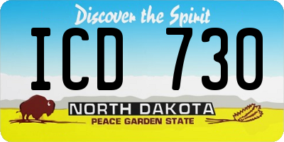 ND license plate ICD730