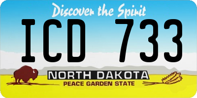 ND license plate ICD733