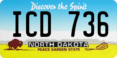 ND license plate ICD736