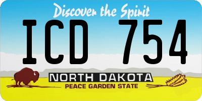 ND license plate ICD754